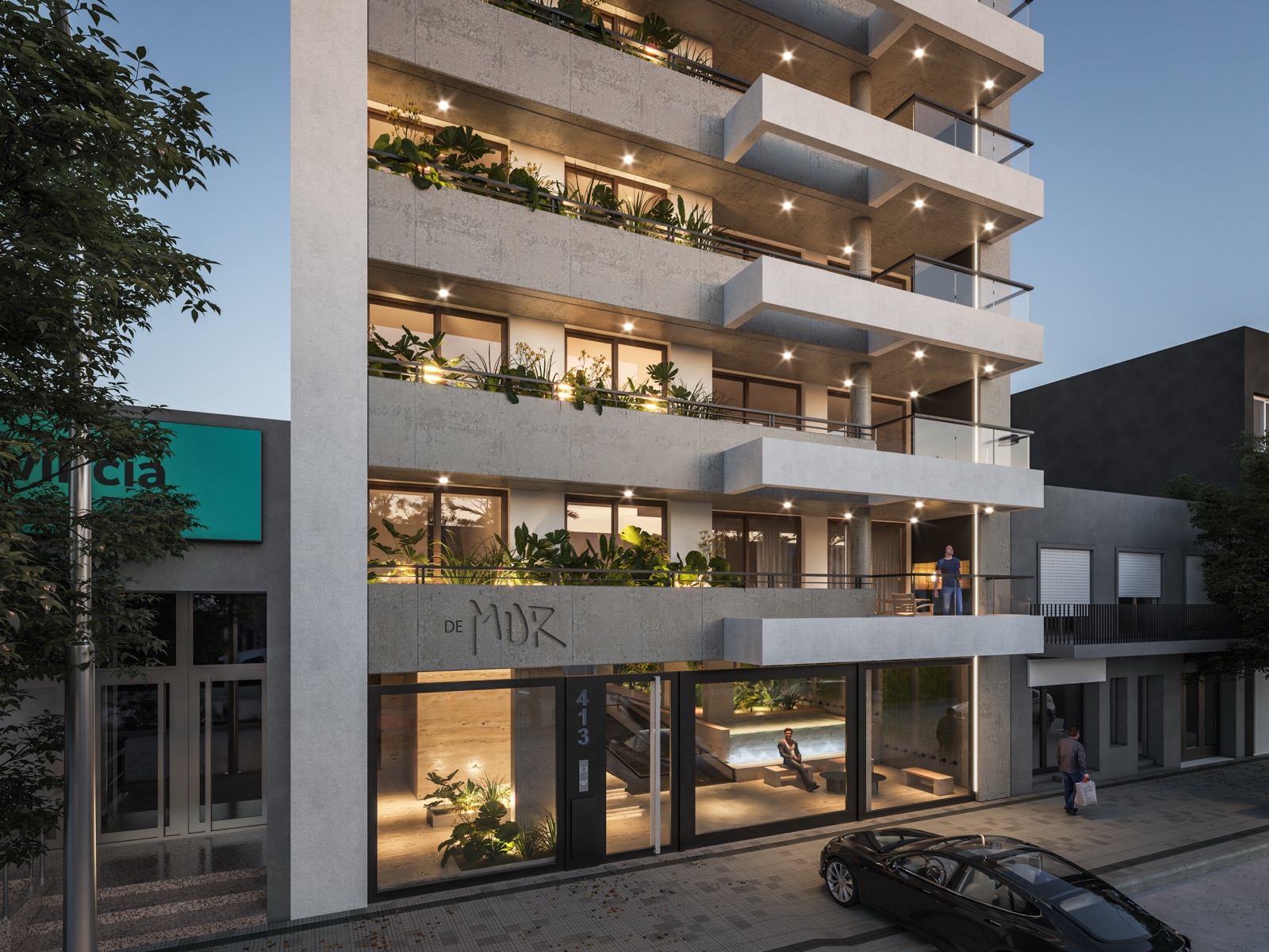 Acceso al edificio TAO con entrada de cocheras