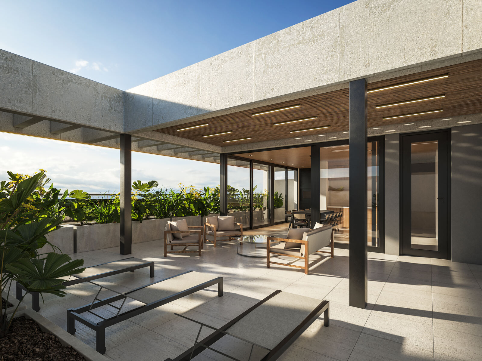 Terraza con parrilla del edificio TAO